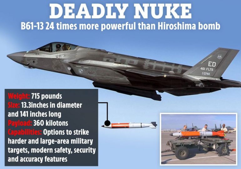 US building new nuclear ‘gravity bomb’ 24 TIMES more powerful than Hiroshima nuke to take on threat of Russia and China