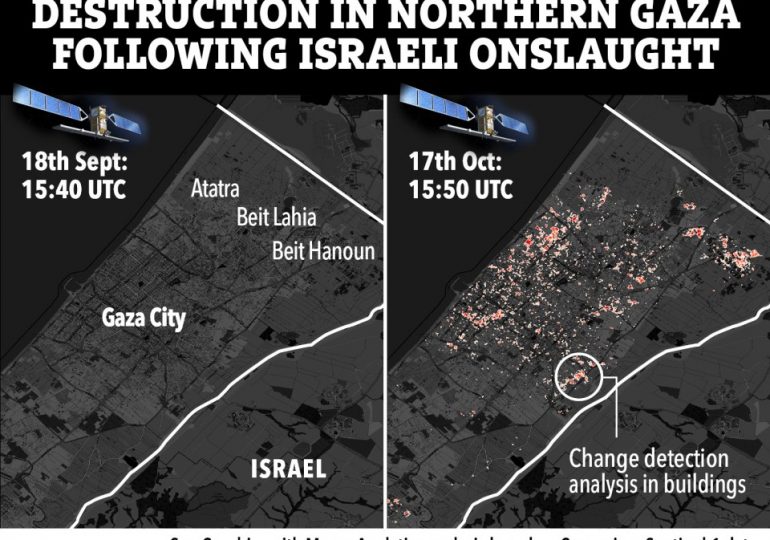 Scale of Israeli blitz on ‘terror nest’ Gaza REVEALED by chilling AI analysis ahead of ‘Iron Sword’ invasion