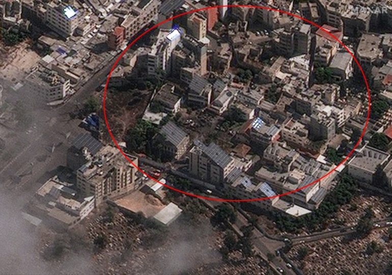 Satellite reveals MINIMAL damage to hospital where Hamas claims Israel ‘killed 500’…after ‘proof’ it was a terror rocket