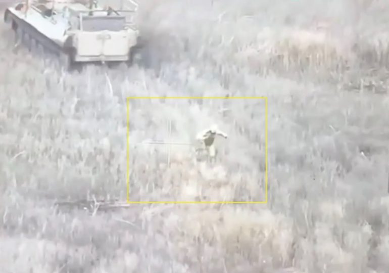 Watch Putin’s troops leap out of KAMIKAZE TANK packed with explosives moments before it blows up in bungled attack