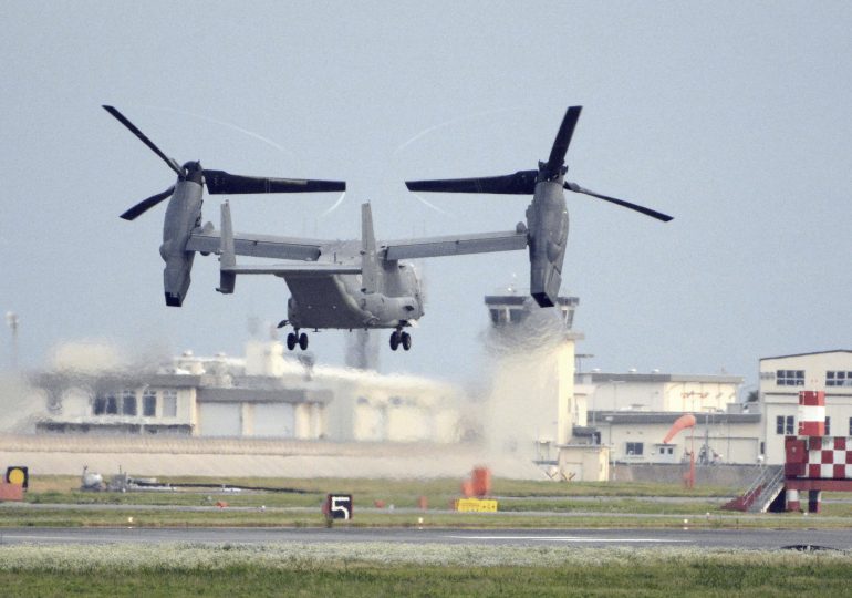 U.S. Military Osprey Aircraft With 6 Aboard Crashes off Southern Japan, at Least 1 Dead