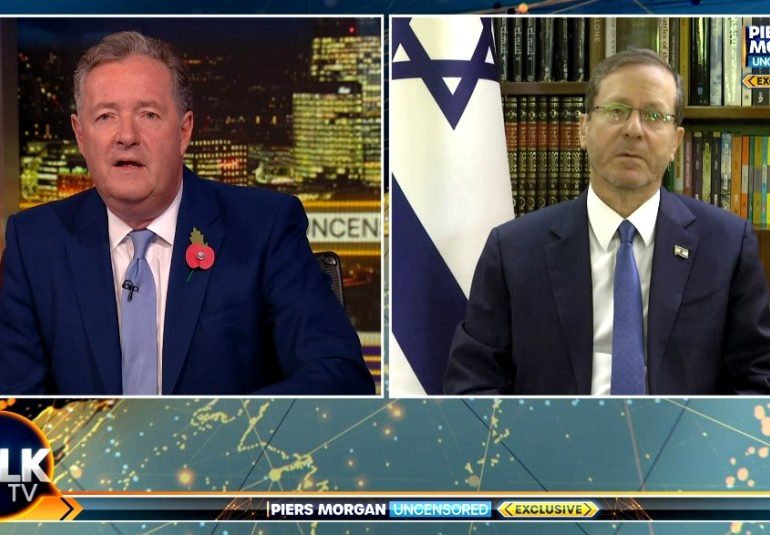 Israel president calls for BAN on Remembrance Day pro-Palestine march & tells Piers Morgan demo would be ‘atrocious’