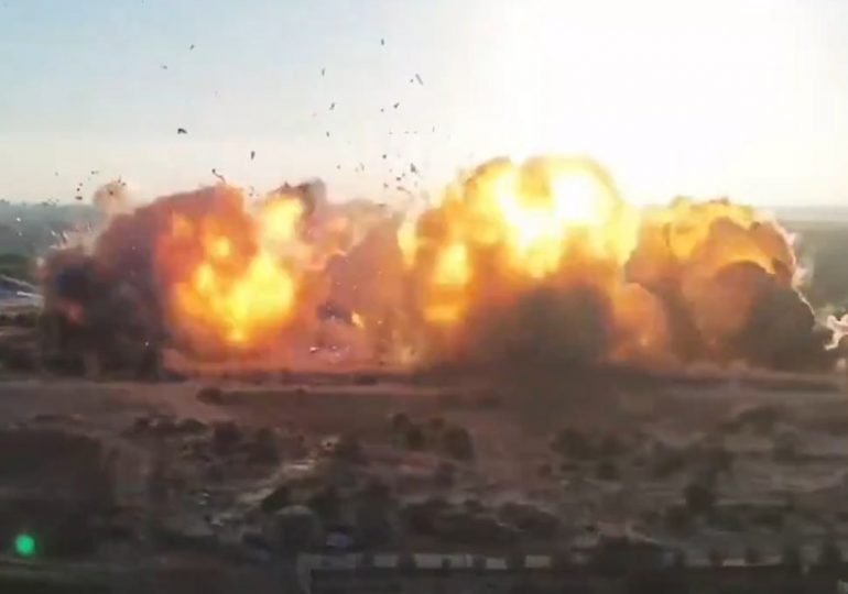 Dramatic moment Israel blows up terrorist bomb factory in Gaza in massive explosion as troops hunt for Hamas tunnels