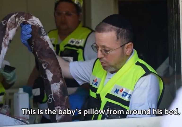 Tearful Israeli rescuers describe cleaning the bloody bedroom of nine-month old baby boy killed in Hamas massacre