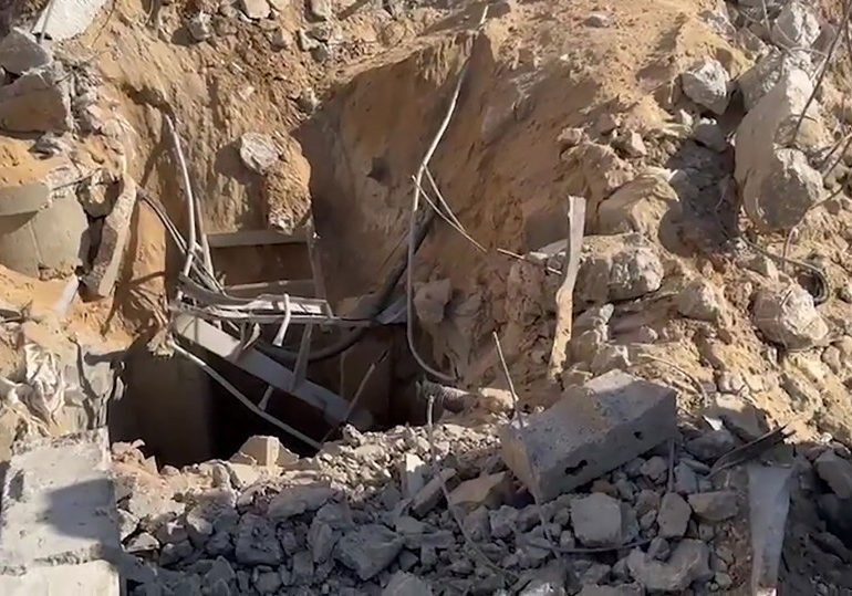 Hamas tunnel unearthed near Gaza hospital revealed in video released by IDF