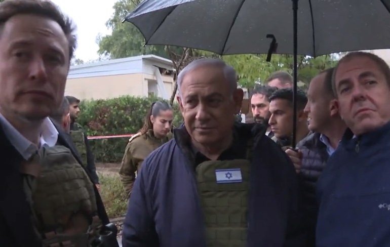 Elon Musk arrives in Israel as he tours October 7 massacre sites with Benjamin Netanyahu after X anti-Semitism storm