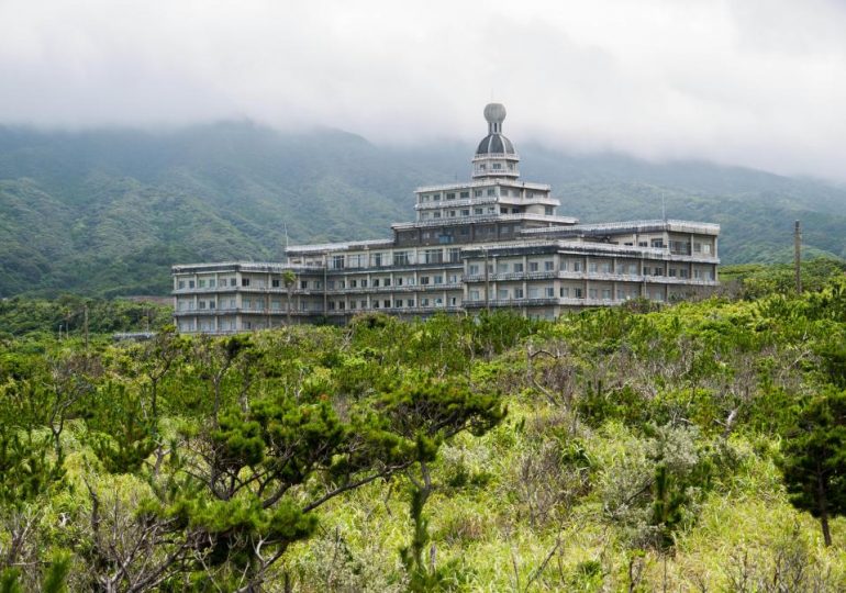 Incredible abandoned luxury hotel on island dubbed ‘Japan’s Hawaii’ left overgrown with stagnant pool & frozen spa