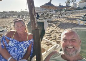 A machete maniac slashed me and my wife at random on holiday beach – I chased him into the sea while dripping with blood