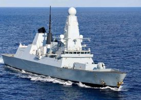 British warship HMS Diamond shoots down an attack drone launched by Iran-backed rebels in the Red Sea