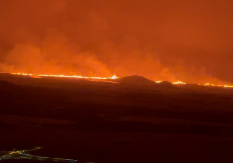 Horrified passengers’ incredible photos of Iceland volcano as planes view lava-spewing crack & magma rivers from above