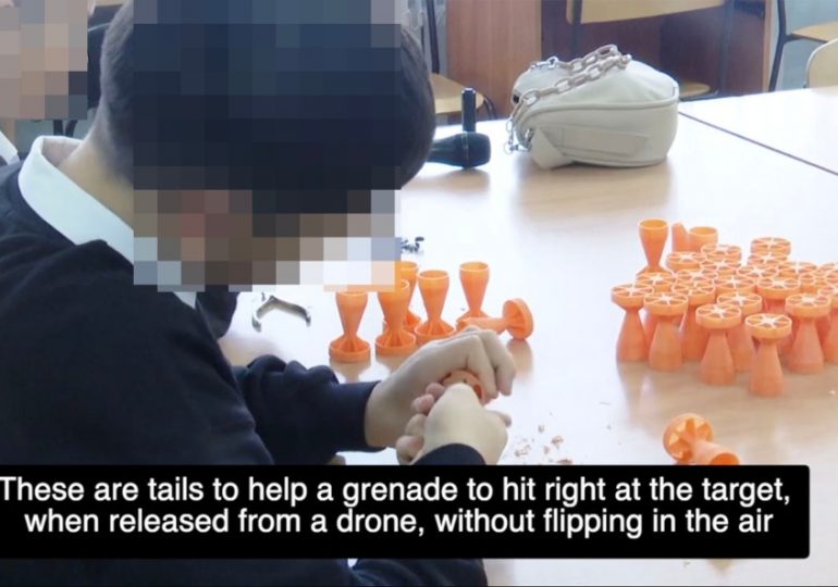 Putin forces schoolkids to make drone GRENADES to be dropped on Ukrainians as well as crutches for his maimed troops