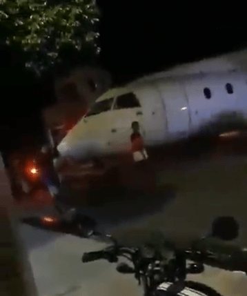 Bizarre moment joyriders take PLANE for a journey around town in dead of night leaving locals baffled