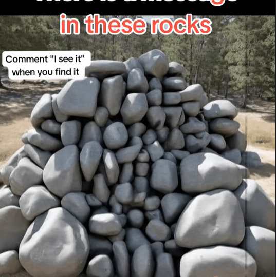 You need 20/20 vision and a high IQ to uncover the hidden message in the rocks in under 11 seconds