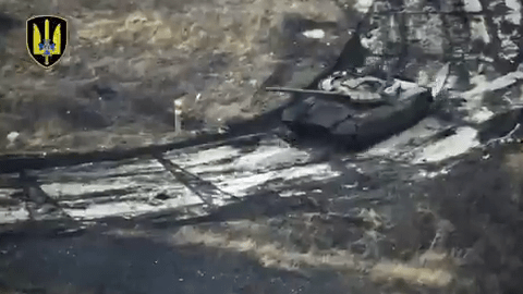 Dramatic moment Putin’s $4million T-80BVM tank is vaporised by $500 Ukrainian kamikaze drone