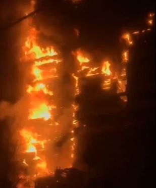 Horror moment huge blaze erupts at Iran’s Gandhi Hospital as shocking vid shows flames spewing from windows