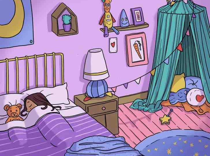Everyone can spot the teddy bear in the cosy bedroom – but you need high IQ to find the tooth fairy