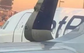 Planes COLLIDE at Logan Airport with vid showing smashed wing of JetBlue Airbus due to fly to Super Bowl city Las Vegas
