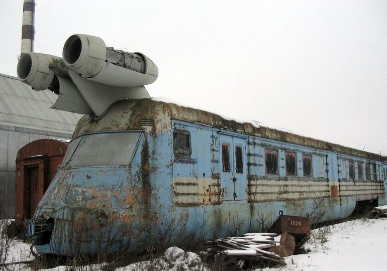 Inside graveyard of rusting Soviet ‘Turbo Train’ with jet engine that could hit 220mph & was meant to be the future