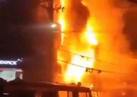 Bangladesh fire: At least 43 dead after blaze rips through busy shopping centre sending flames billowing into sky