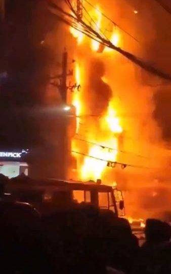 Bangladesh fire: At least 43 dead after blaze rips through busy shopping centre sending flames billowing into sky