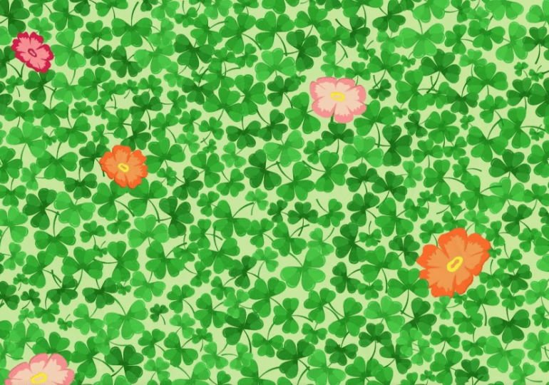 Everyone can see the pretty flowers – but only the lucky top 1% can see the four leaf clover in this illusion