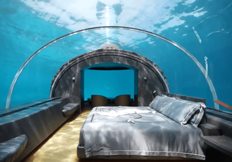 Video tour goes inside the world’s most expensive underwater hotel with fish around your bed…and stunning toilet views