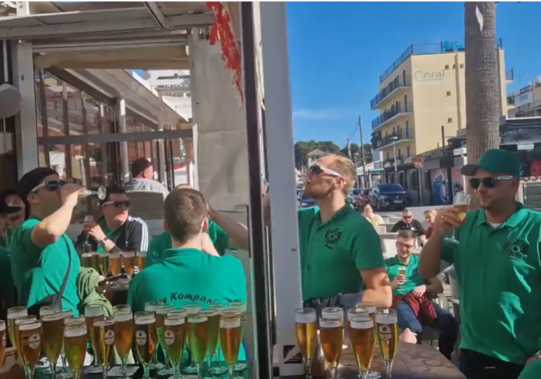 German lads shame Brits & set Majorca beer drinking RECORD downing 10 pints each with 1,300 glasses sunk in 8-hour sesh