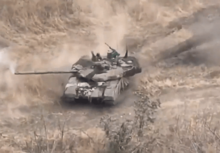 Moment Putin’s state-of-the-art $4m T-90m tank is torn to pieces in Ukrainian blast – sending soldier flying from hatch