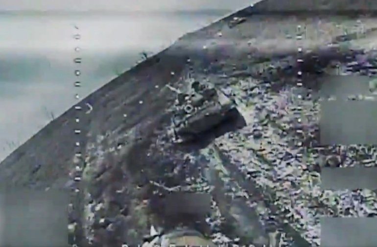 Incredible POV vid shows Ukrainian Spartan Brigade drone take out Putin’s $1.2m T-72 tank sparking huge fireball blast