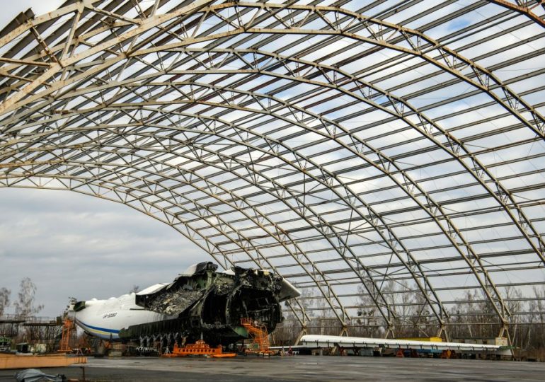 Inside abandoned airport with wreck of world’s biggest plane stormed by Putin’s troops on DAY ONE of war in Ukraine