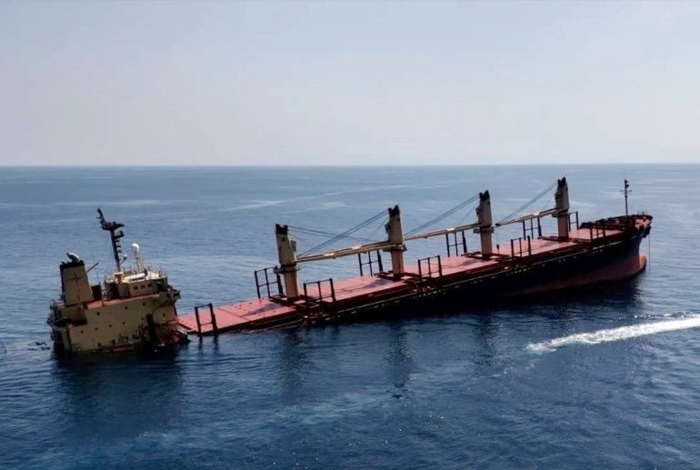 UK cargo ship ‘Rubymar’ SINKS after being hit by Houthi missile forcing crew to abandon vessel