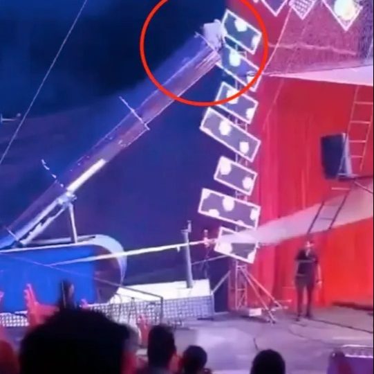 Watch horrifying moment human cannonball MISSES safety net in circus stunt gone wrong leaving him with serious injuries