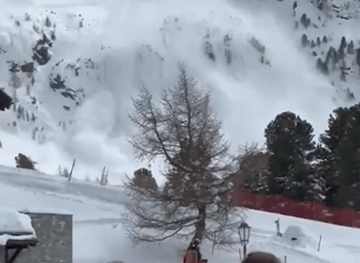 Terrifying moment deadly avalanche sweeps down Swiss mountain killing US teen and two adults at top Alpine ski resort