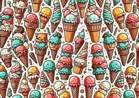 Everyone can see the ice cream cones but you have 20/20 vision if you find the cat hiding among them in five seconds