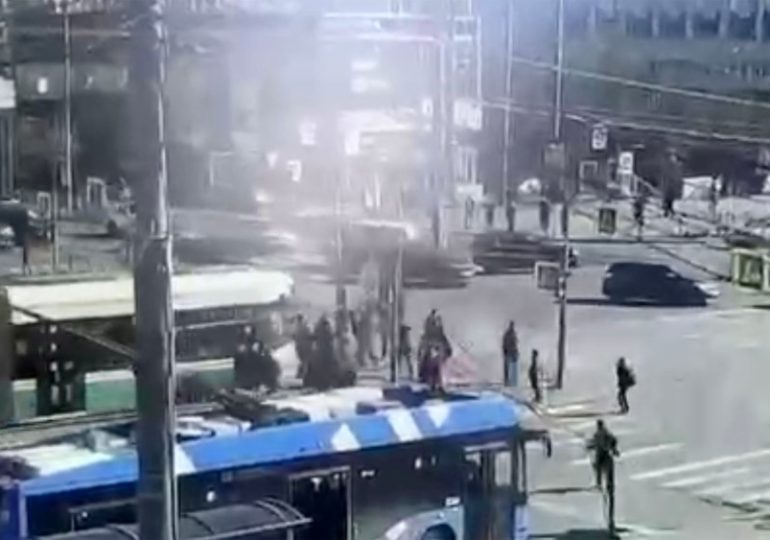 Watch moment AI-powered ‘Smart Tram’ ploughs into crowd of pedestrians leaving woman trapped under its wheels