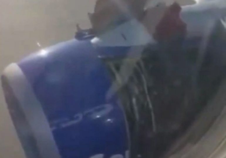 Passengers panic as Boeing’s engine cover rips off forcing plane to make emergency landing in latest horror malfunction