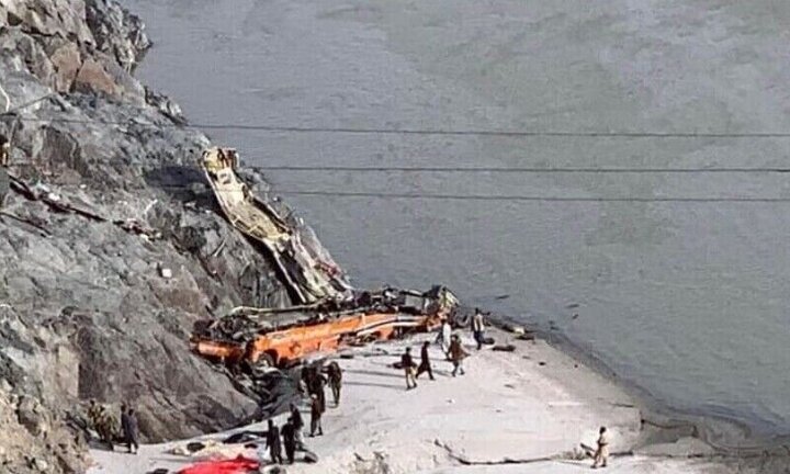 At least 20 dead and 21 injured in horror crash after bus plunges into a rocky ravine in Pakistan