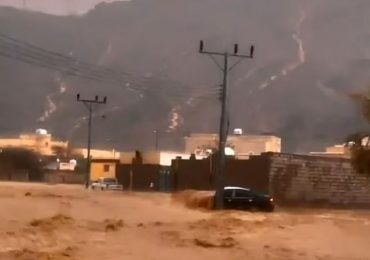 Watch moment cars are swept away & roads become raging rivers as floods swamp Saudi Arabia as storms batter Dubai