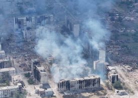 Ruins of besieged Ukraine border town Vovchansk lie smouldering after being attacked by Russian troops and bombs