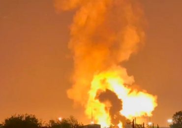 Moment Ukrainian kamikaze drones blast Russian oil depots sparking raging infernos & blackouts in biggest blitz of war