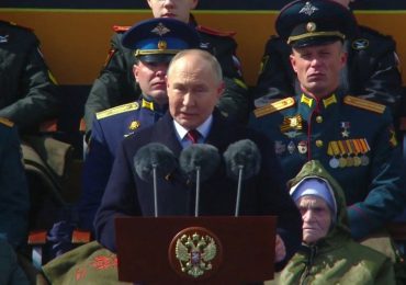 Putin vows his nukes are ‘always’ ready & snubs UK in WW2 rant at snow-blasted Victory Day parade with ONE TANK