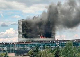 Eight killed after becoming trapped as huge fire rips through former Russian research institute in Moscow