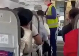 Moment child, 10, is thrown off plane for ‘refusing to wear seatbelt’ as tantrum delays take off by an HOUR in Colombia