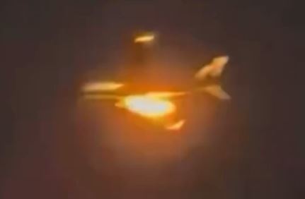 Terrifying moment packed Boeing 747 spits flames from engine during horror night landing in New Zealand