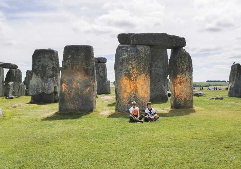 Climate Protesters Arrested After Painting Stonehenge Monument Orange