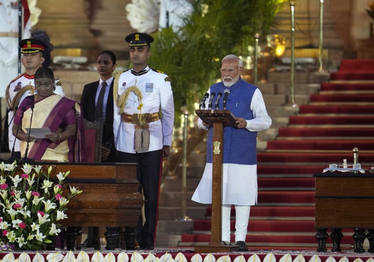 Modi Is Sworn in for a Rare Third Term as India’s Prime Minister