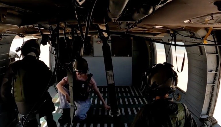 Watch moment Israeli commandos bundle rescued Noa Argamani into chopper after daylight raid on Gaza to free 4 hostages