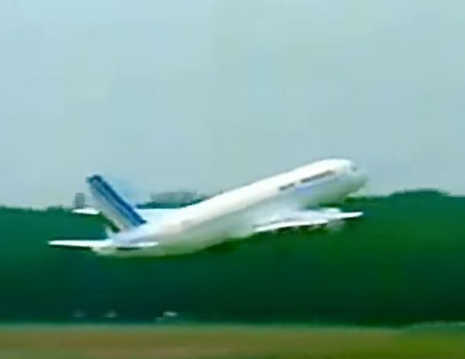 Horror moment packed Air France plane crashes & bursts into flames on its FIRST flight in front of screaming crowds