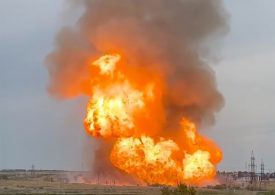 Moment Putin’s gas pipeline explodes sparking 100ft high inferno amid fears of Ukraine sabotage attack