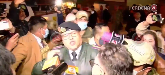 Watch shocking moment Bolivian turncoat general is bundled away and arrested on live TV after dramatic botched coup